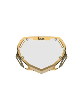 Box Two Number Plate Chrome Gold